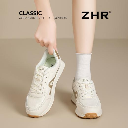 ZHR复古厚底德训鞋女2025秋季超软百搭小白鞋增高轻便休闲运动鞋 商品图7