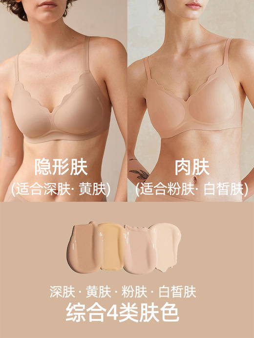【隐形粉底液内衣】遐中小胸轻薄水滴杯防凸点肤色无钢圈无痕文胸 商品图1