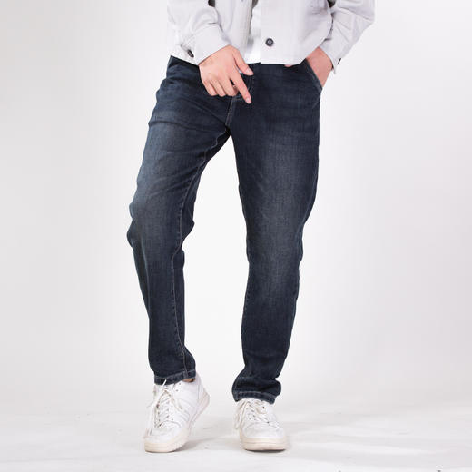 DRONKOO 2025 织带腰带表袋右后袋织唛中厚牛仔长裤 商品图1