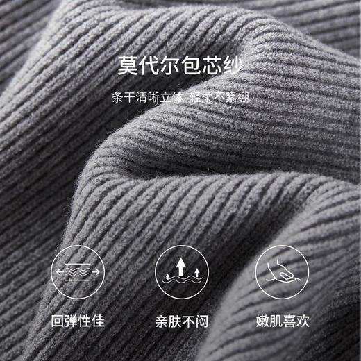 【内购】【免搭配套装】莫代尔圆领撞色单排扣短款针织衫&弹力腰显瘦A字裙-W53ZF3471 商品图4