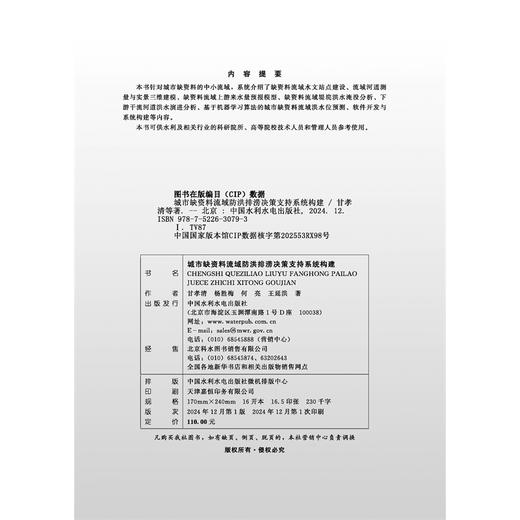 城市缺资料流域防洪排涝决策支持系统构建 商品图1