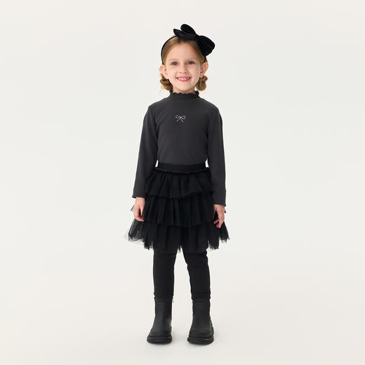 马克珍妮女童甜美网纱加绒拼接裙裤2025年秋冬新款551332 商品图1