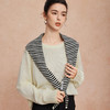 QG640斯尔丽25新款含丝光羊毛宽松时尚白领气质实穿款配条纹三角巾上衣 商品缩略图4