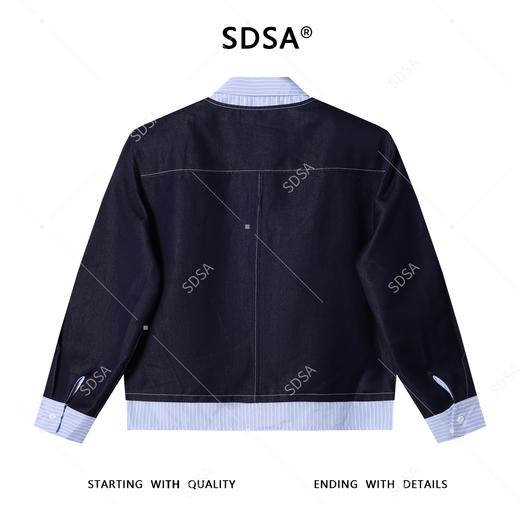 G627SDSA男士秋冬新款痞帅男装潮牌拼接衬衫假两件翻领夹克上衣百搭 商品图5