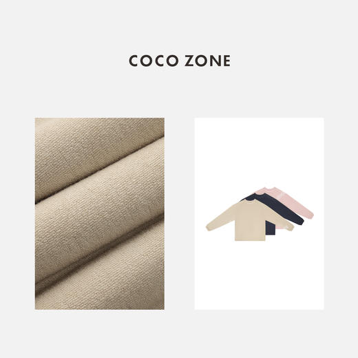 COCO ZONE纯色百搭显瘦长袖休闲宽松圆领针织衫24C10023 商品图3