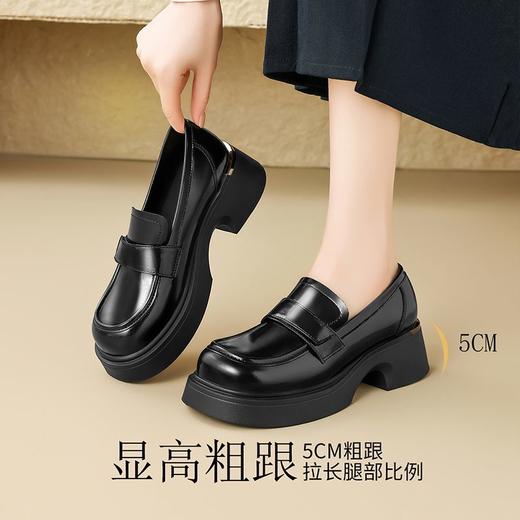 ZHR则则厚底乐福鞋女鞋2025新款英伦风单鞋小香风百搭增高鞋子女 商品图7