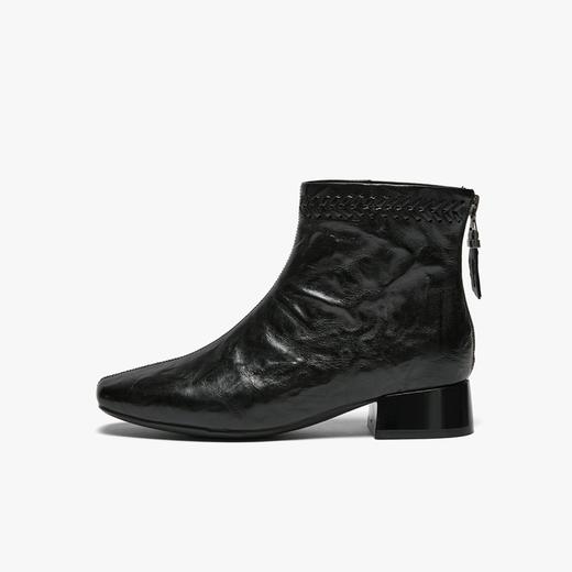 【云粉节】BF楼百思图2025冬季新款气质法式及踝靴羊皮靴粗跟女短靴BN889DD5吊牌价1099.现价550 商品图1