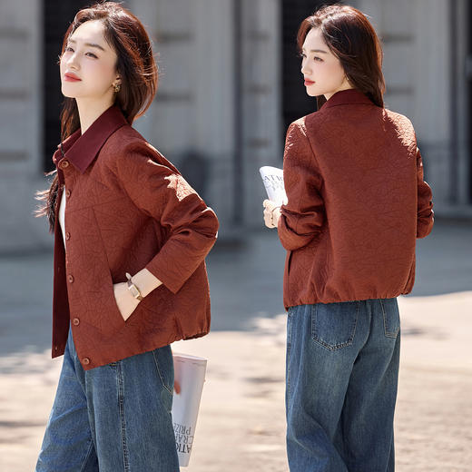 QYMZYF2506新中式国风立领盘扣短外套女2025春秋新款水墨印花百搭气质上衣潮 商品图3