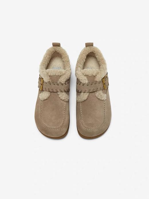 【云粉节】【拔佳】BF楼Bata勃肯毛毛鞋女2025冬款英伦牛剖皮通勤保暖单鞋30922DM5      吊牌价899  活动价569 商品图2