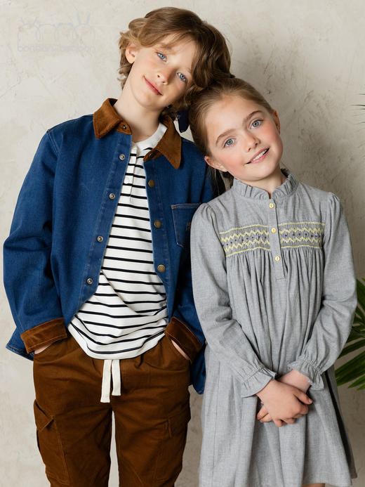 秋日浅灰缩褶连衣裙 商品图3