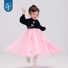 年衣童装女童连衣裙25秋冬新款儿童新中式甜美甜力啵啵连衣裙