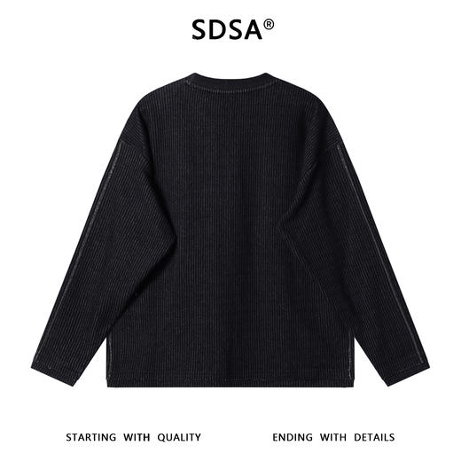 51885SDSA男士秋冬新款痞帅男装韩版竖纹圆领长袖T恤简约情侣时尚上衣 商品图5