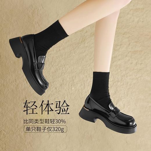 ZHR则则厚底乐福鞋女鞋2025新款英伦风单鞋小香风百搭增高鞋子女 商品图5