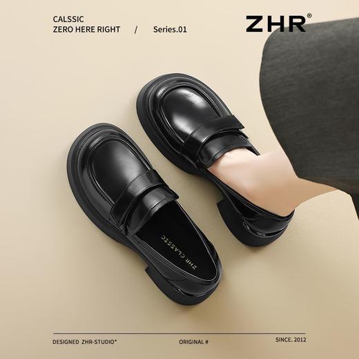 ZHR则则厚底乐福鞋女鞋2025新款英伦风单鞋小香风百搭增高鞋子女 商品图6