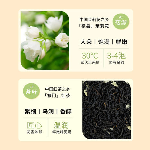 湖畔居茉莉红茶调味茶祁门红茶正宗横县茉莉罐装旗舰店正品150g 商品图1