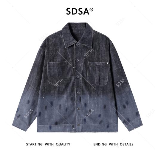 J59192SDSA男士秋冬新款痞帅男装潮流撞色印花翻领夹克时尚做旧休闲外套 商品图1