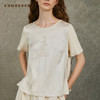 Famecoco范可儿短袖T恤刺绣女直筒正肩圆领内搭春秋款FAC6BB008 商品缩略图3