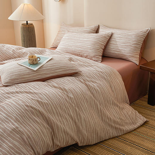 【纯棉提花三层纱四件套】全棉三层纱四件套提花纯棉磨毛套件民宿床品套件床单 商品图9