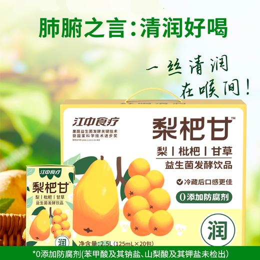 江中食疗·梨杷甘益生菌发酵饮品125ml*20瓶（含糖款）  2025年9月生产/保质期12个月 商品图0
