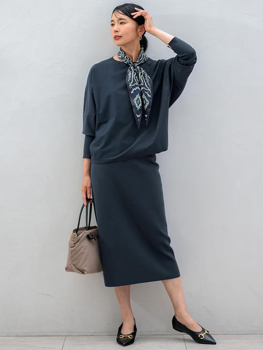 23区日系春季通勤宽松版混纺圆领套头针织衫内搭编织衫商场同款 商品图2