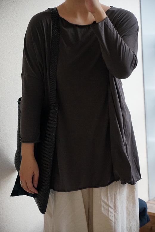 ALBUM DI FAMIGLIA 黑/深灰色可选圆领上衣T恤 商品图4