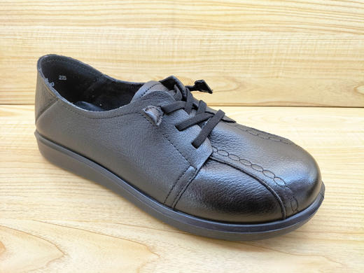 2024春季新款豪行真皮舒适女鞋24172205时尚平底软皮老年单鞋 商品图1