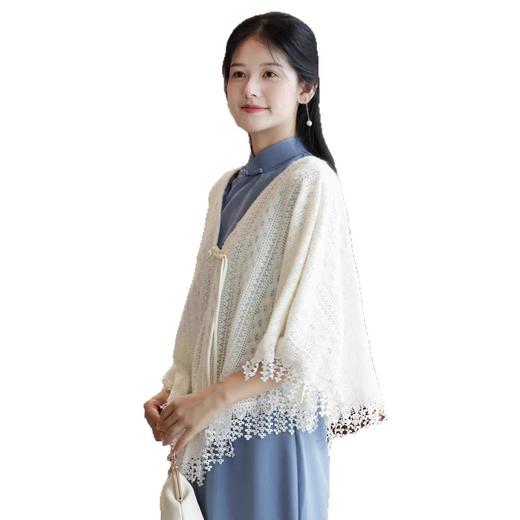 MYJ 交织流苏新中式文艺复古旗袍披肩外搭 商品图4