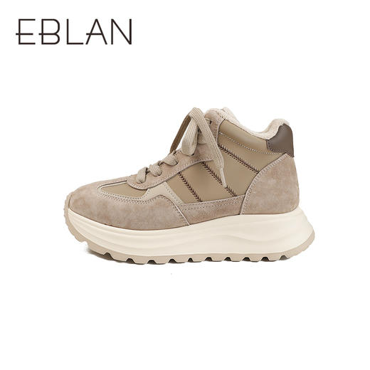 伊伴冬季美拉德色系复古“毛毛”鞋口德训鞋冬靴B25655829 商品图1