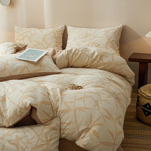 【纯棉提花三层纱四件套】全棉三层纱四件套提花纯棉磨毛套件民宿床品套件床单 商品图2