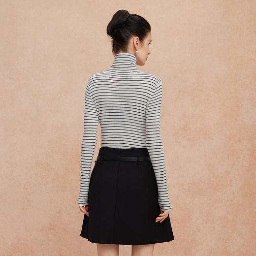 QG647斯尔丽25新款超细纱支高领打底百搭配条细腻柔软贴身长袖打底衫 商品图6