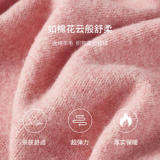 【内购】【含绵羊毛】通勤小马刺绣圆领撞色单排扣落肩长袖超弹开衫毛衣-W53EB2690 商品图4