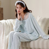 【公主风❗️云朵棉提花睡衣套装】不易掉色 亲肤透气 轻盈质感 顺滑垂感 女长袖开衫长裤秋季新款纯色甜美家居服 商品缩略图9