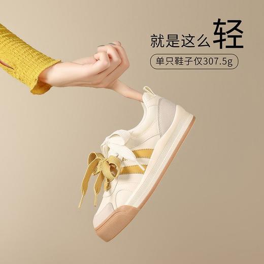 ZHR则则米黄双鞋带复古板鞋女2025新款增高透气德训鞋厚底休闲鞋 商品图4