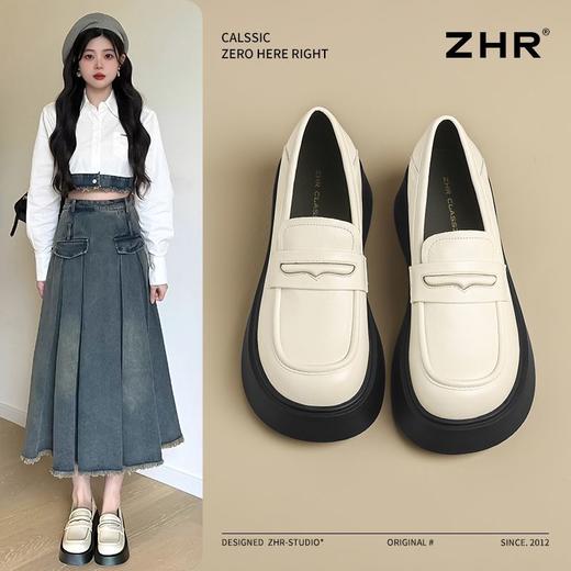 ZHR则则简约纯色厚底乐福鞋女2025新款舒适百搭柔软单鞋通勤显高 商品图1