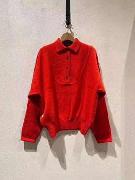 女款polo领针织毛衣