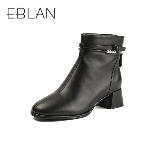 伊伴冬季超软羊皮法式精致优雅踝靴女靴B25521209 商品图1