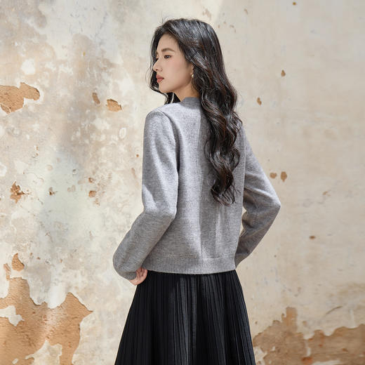 奢姿大码女装2025秋季可爱卡通图案针织衫胖妹妹甜美减龄长袖开衫9553394221 商品图3