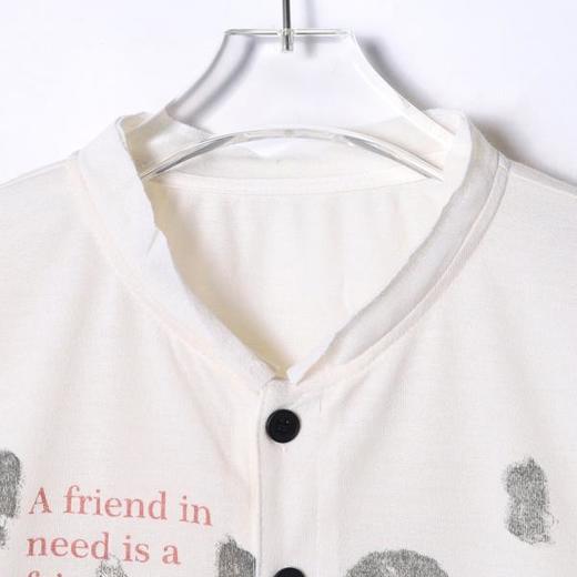 SS31215SDSA男士秋冬新款痞帅男装撞色印花字母纽扣开衫T恤网红款上衣 商品图2