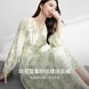 【内购】【花卉印花】优雅度假V领灯笼袖高腰系绑带收腰显瘦中长款连衣裙-151L57736 商品缩略图1
