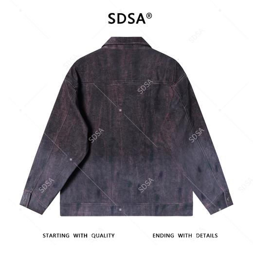 J59192SDSA男士秋冬新款痞帅男装潮流撞色印花翻领夹克时尚做旧休闲外套 商品图5