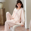 【公主风❗️云朵棉提花睡衣套装】不易掉色 亲肤透气 轻盈质感 顺滑垂感 女长袖开衫长裤秋季新款纯色甜美家居服 商品缩略图3