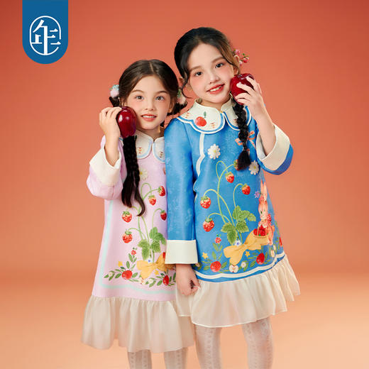 【年衣】童装女童旗袍连衣裙25秋季新款中式国风长袖短裙甜莓小兔旗袍 商品图4