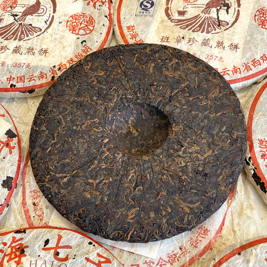 2006年福今班章珍藏熟茶饼  稠厚顺滑班章熟风味明显  广东干仓转化非常好润度好   干仓真品经典班章熟茶 商品图9