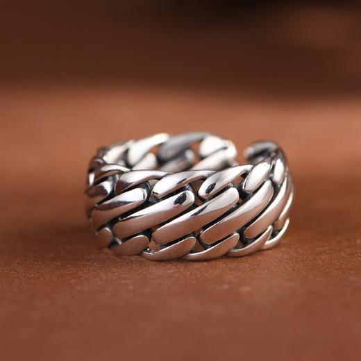 【容安】S925银复古精工编织开口戒指【SCH-SY24254】 商品图1