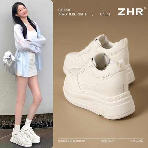 ZHR厚底【8.5cm】内增高小白鞋女轻便百搭小个子耐磨运动休闲鞋女 商品图2