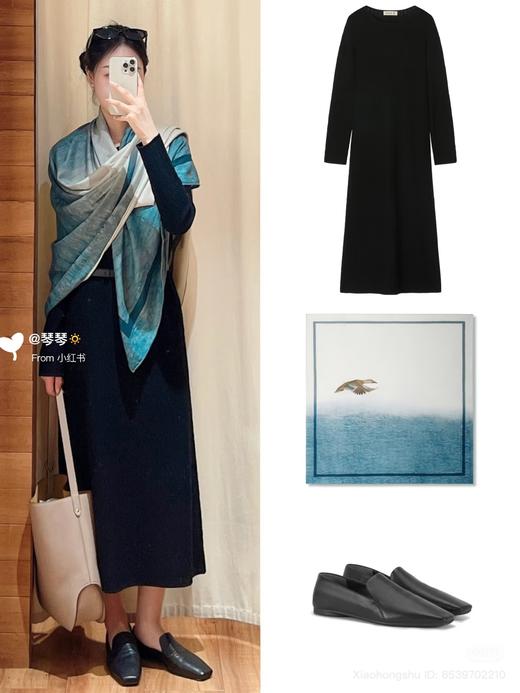 918-4 独家圆正 清冷高级 优雅大气 8064精纺羊毛针织连衣裙 我穿L 商品图14