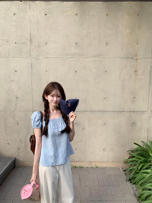 金蘑菇菇 Summer is summering恋恋夏日 泡泡来噜/ 短袖亚麻半裙 商品图0