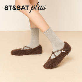 星期六文艺复古风交叉带毛绒玛丽珍SSD4111545