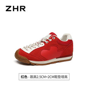 ZHR则则4.5厚底内增高休闲鞋2025秋季新款多巴胺百搭系带女鞋KD96