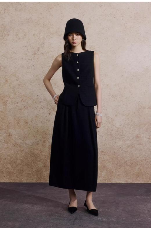 【高品质私服】【ZZ肌理感黑色马甲+半裙】立裁式超短版型，不过分紧勒，却精细托起腰线G1548/G1547-CC【无标出货 介意慎拍】 商品图3